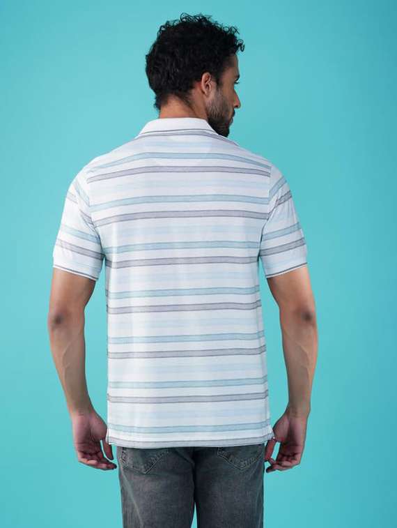 men striped short sleeves regular fit polo t-shirt - 21928082 -  Standard Image - 3