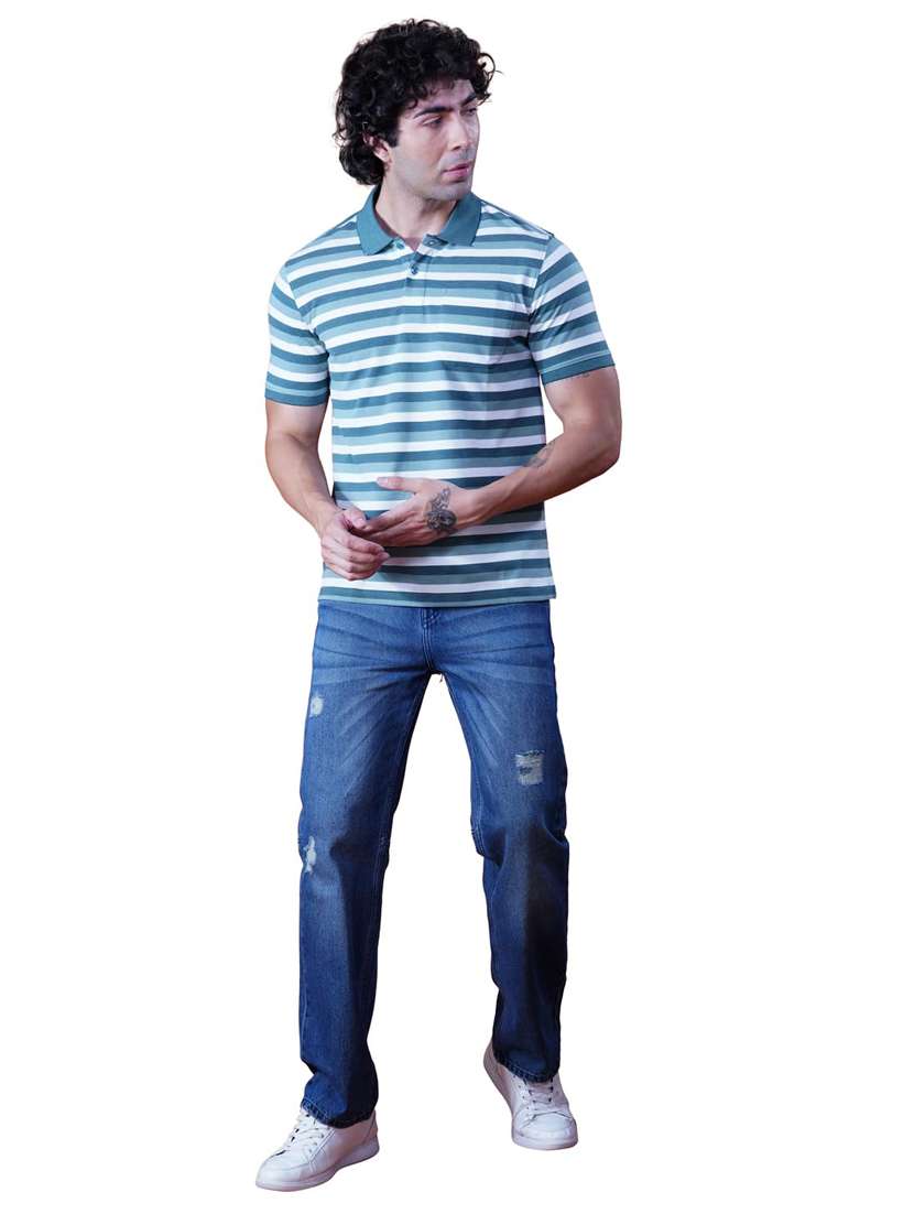 men striped short sleeves regular fit polo t-shirt - 21928083 -  Standard Image - 3