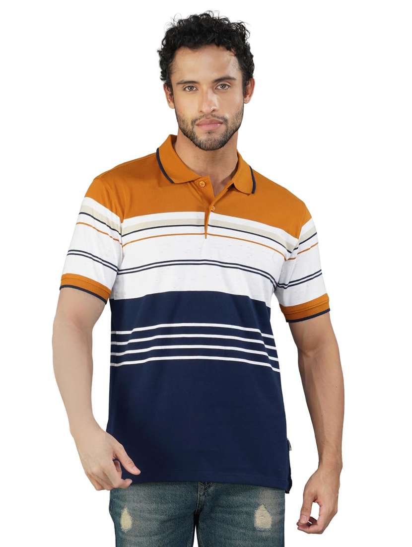 men color blocked short sleeves regular fit polo t-shirt