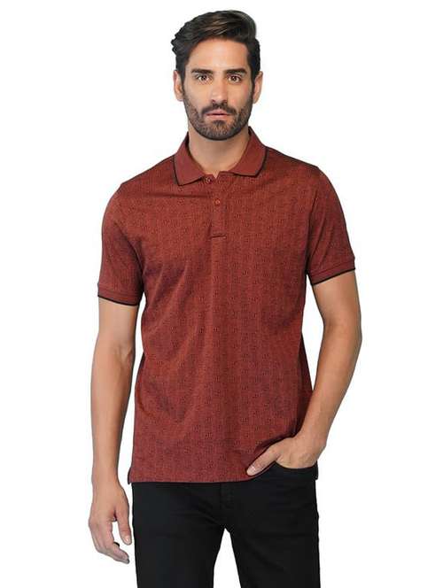 men printed short sleeves regular fit polo t-shirt - 21928108 -  Standard Image - 0