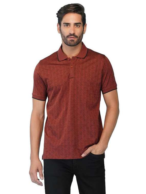 men printed short sleeves regular fit polo t-shirt - 21928108 -  Zoom Image - 0