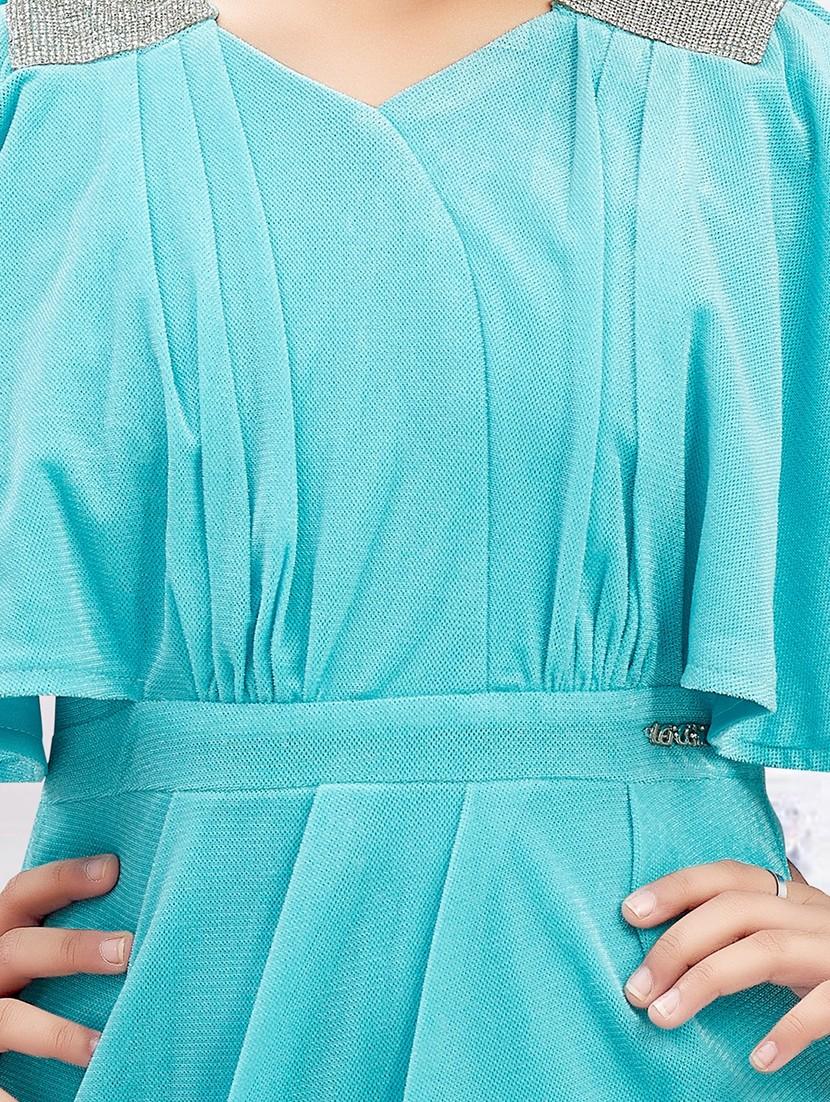 girls solid batwing sleeves bodycon dress - 21928213 - Standard Image - 5