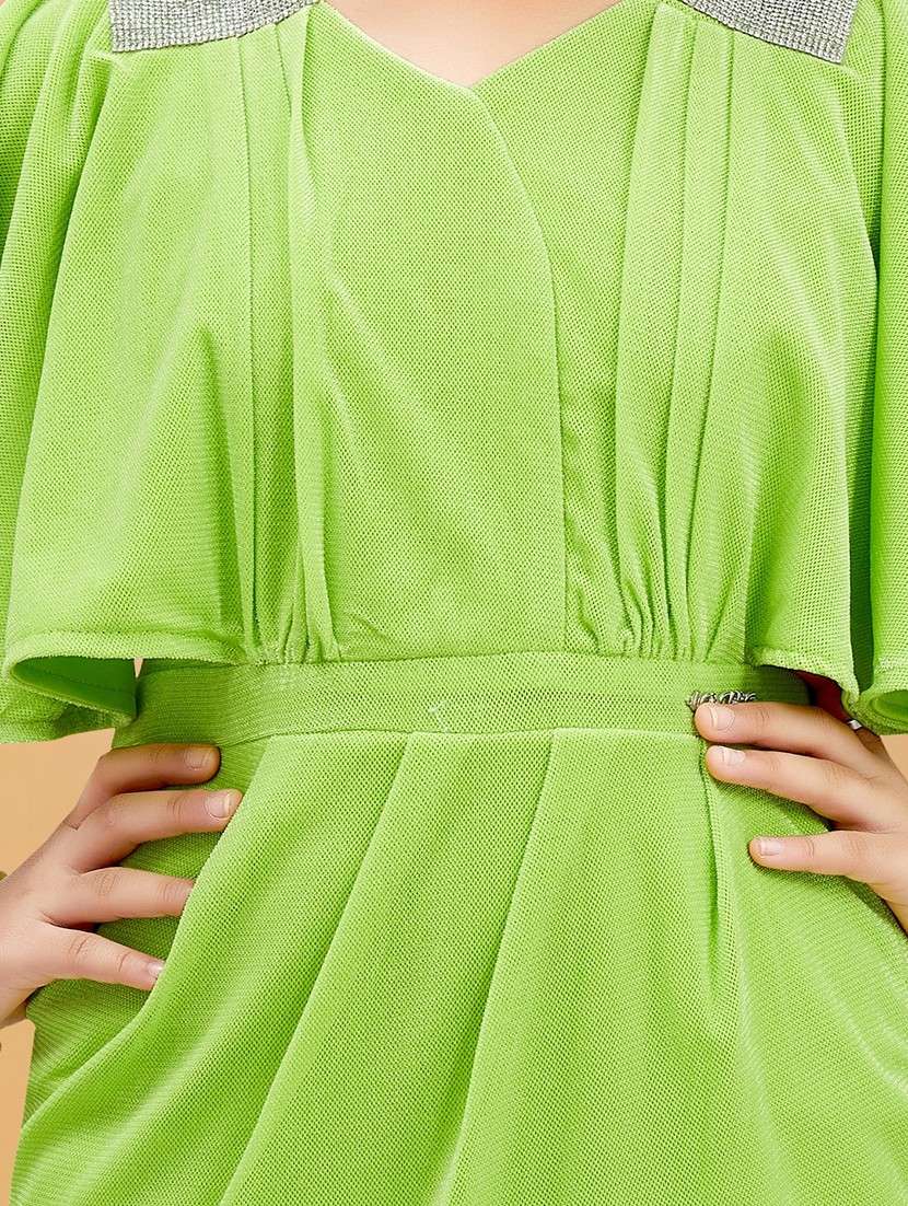 girls solid batwing sleeves bodycon dress - 21928214 -  Standard Image - 5