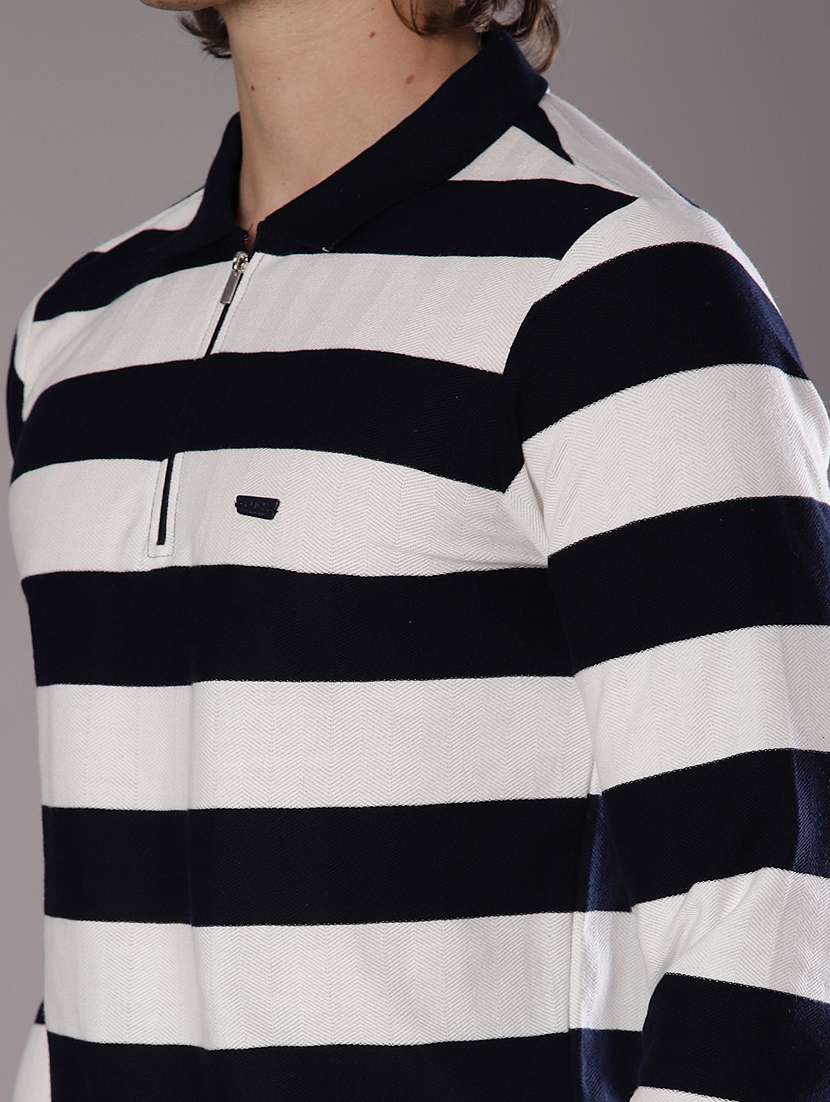 men striped long sleeve regular fit polo t-shirt - 21928280 - Standard Image - 3