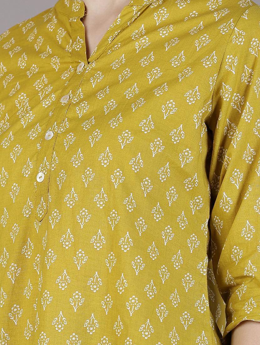 women floral three quarter sleeve straight kurta - 21928290 - Standard Image - 5
