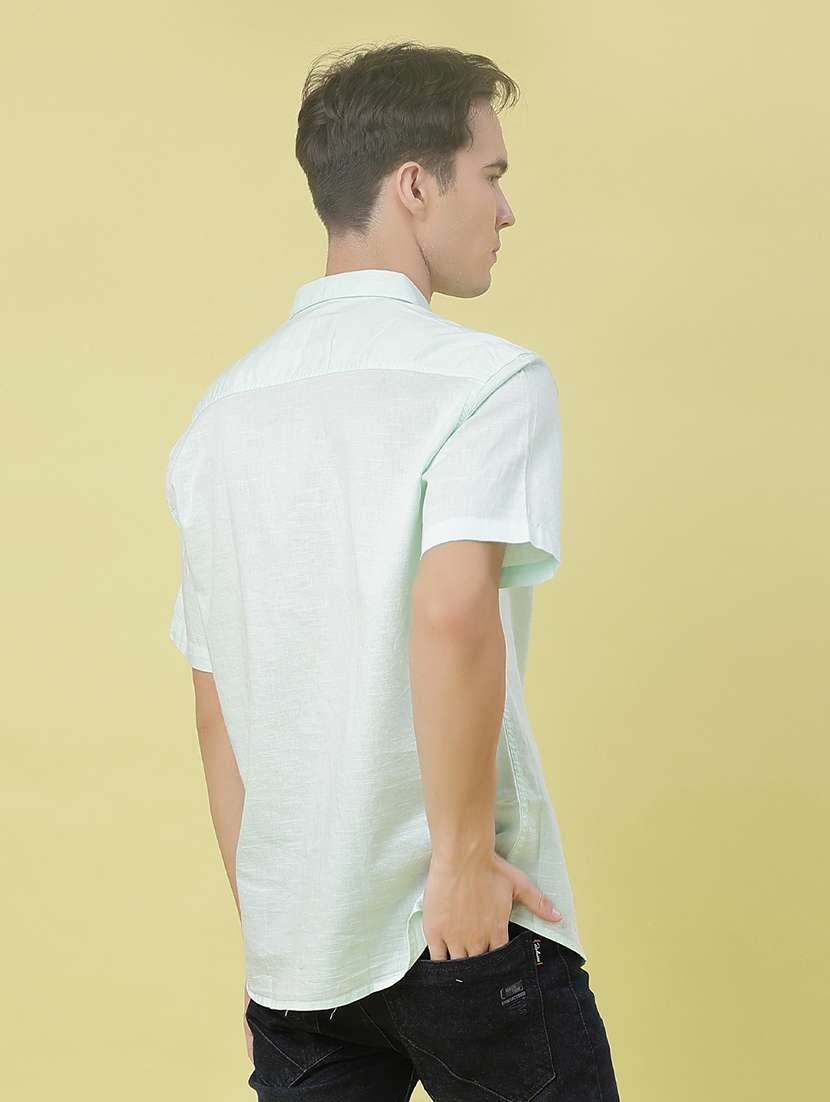 men solid short sleeve collared shirt - 21928310 - Standard Image - 3