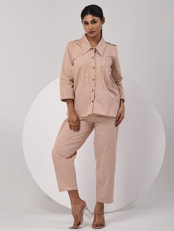 women solid shirt and trouser co-ord set - 21928503 - Zoom Image - 0