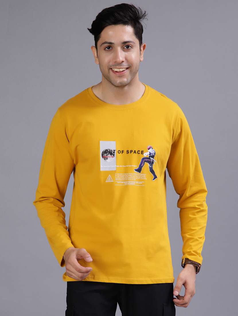 men printed long sleeve regular fit t-shirt