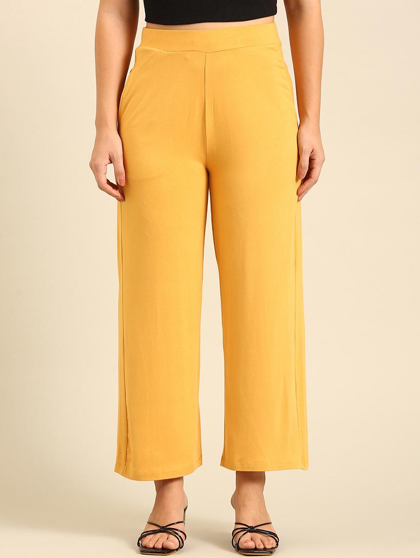women solid high rise wide leg trouser - 21928562 - Zoom Image - 0
