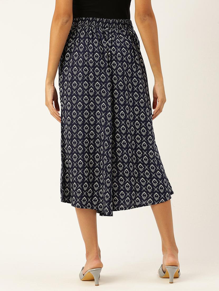 women printed mid rise culottes - 21928564 - Standard Image - 3