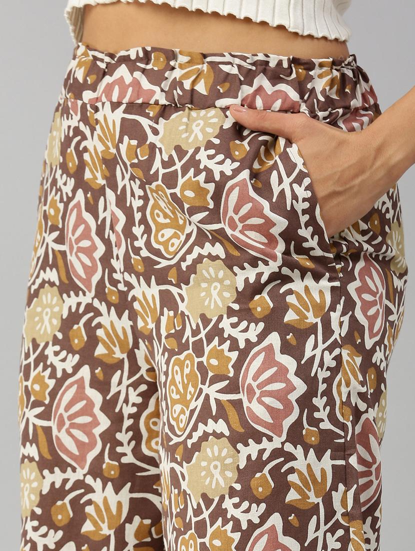 women printed mid rise culottes - 21928566 - Standard Image - 3