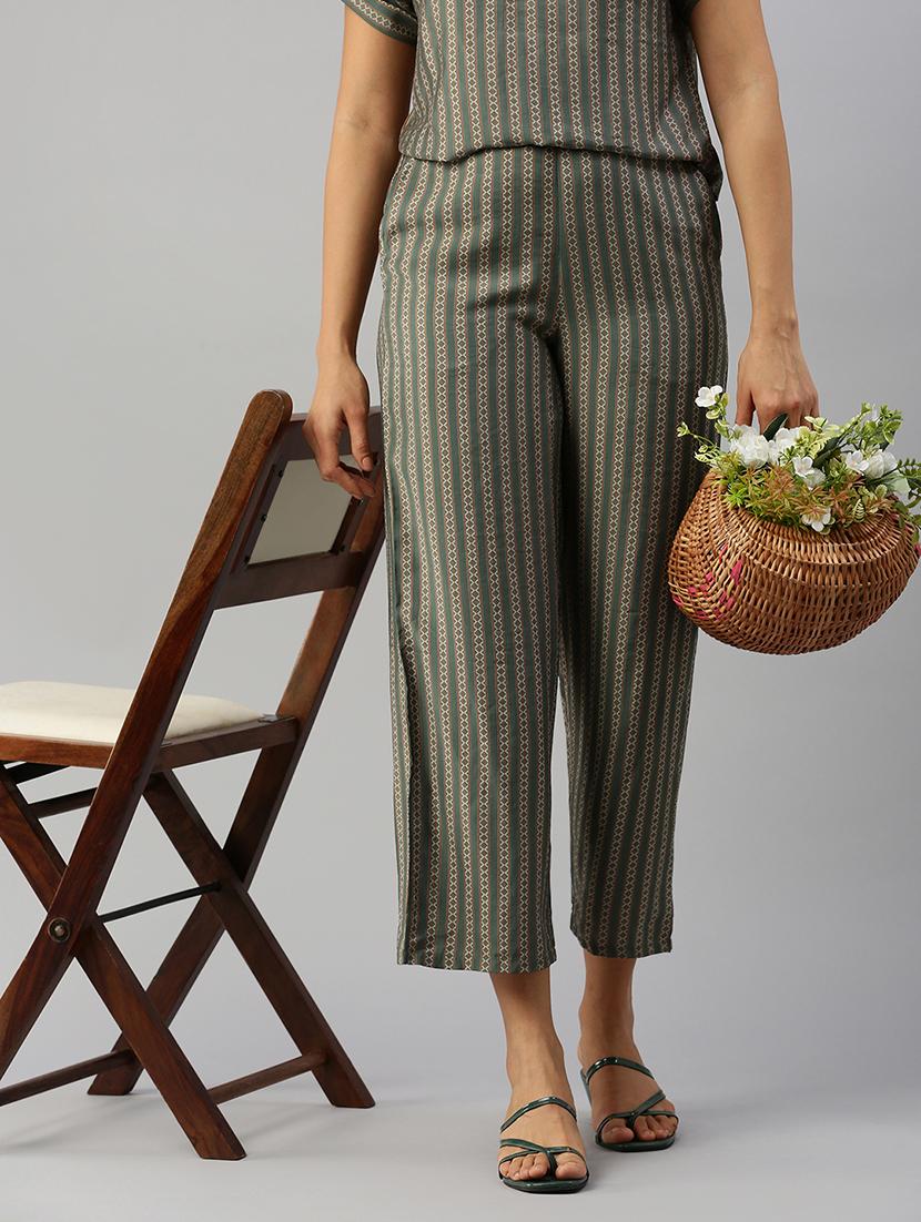 women printed high rise calf length palazzo - 21928576 - Zoom Image - 0