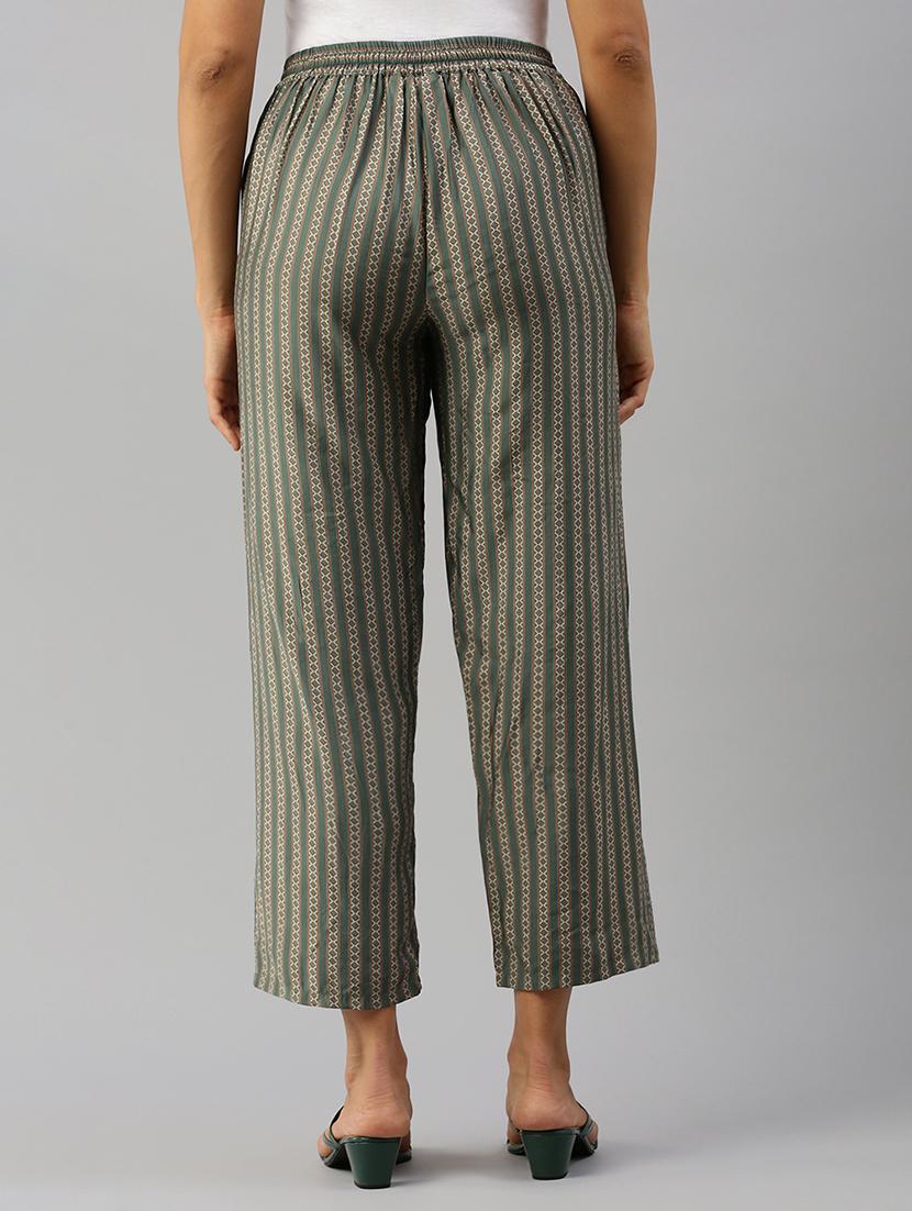women printed high rise calf length palazzo - 21928576 - Standard Image - 3