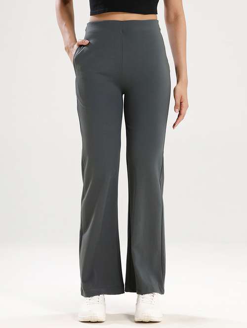 women solid high rise bootcut trouser - 21928588 -  Standard Image - 0