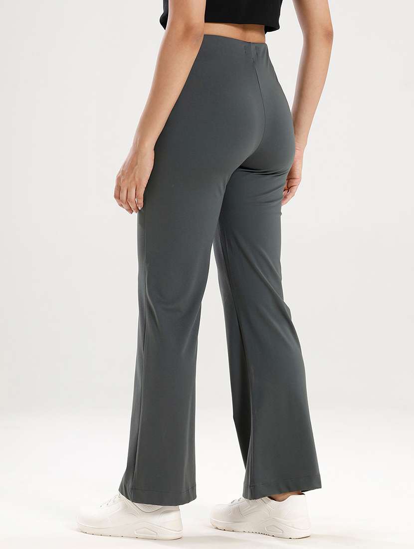 women solid high rise bootcut trouser - 21928588 -  Standard Image - 3