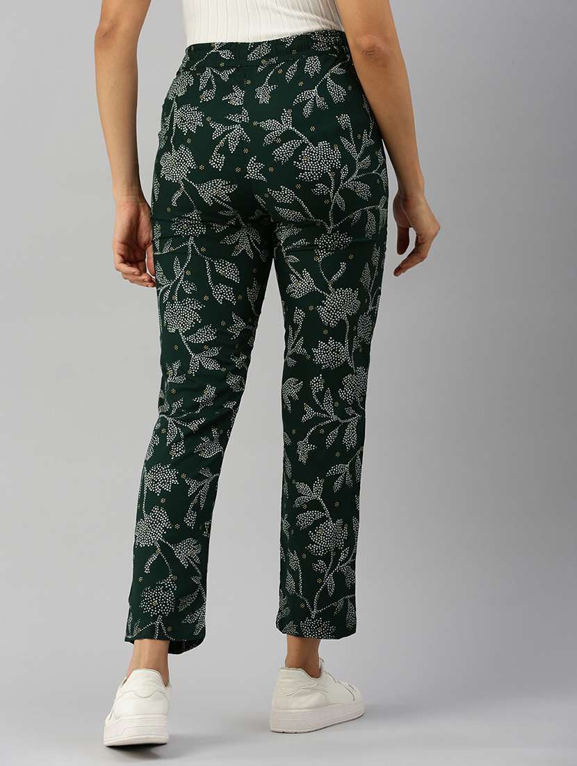 women floral printed high rise slim fit trouser - 21929573 -  Standard Image - 3