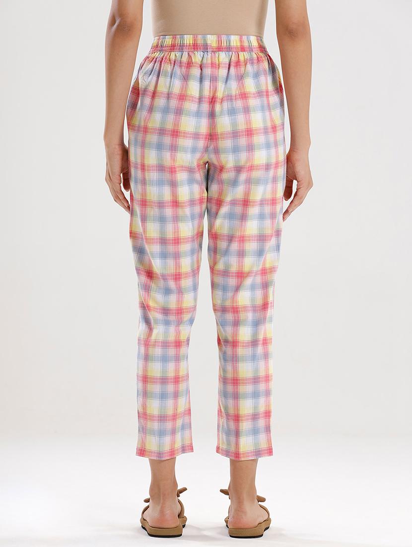 women checkered mid rise cigarette pant - 21929574 - Standard Image - 3