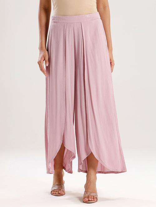 women solid high rise flared palazzo - 21929576 - Standard Image - 0