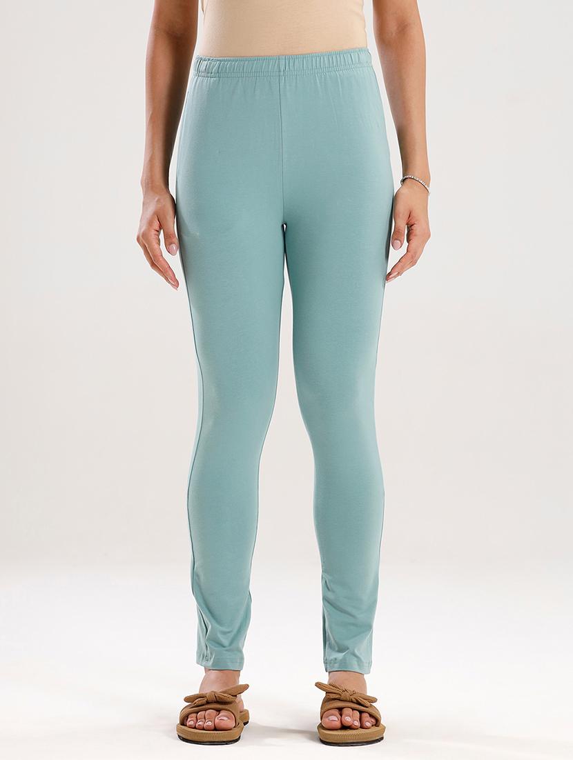 women solid mid rise ankle length legging