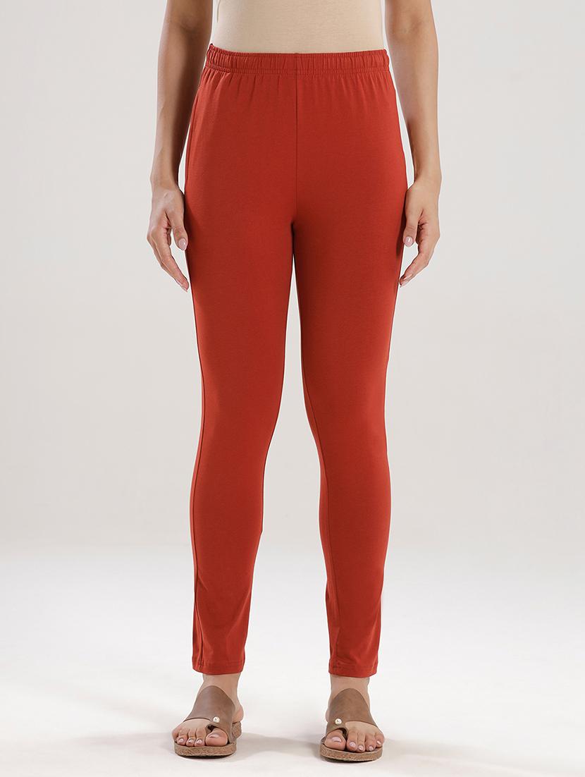 women solid mid rise ankle length legging