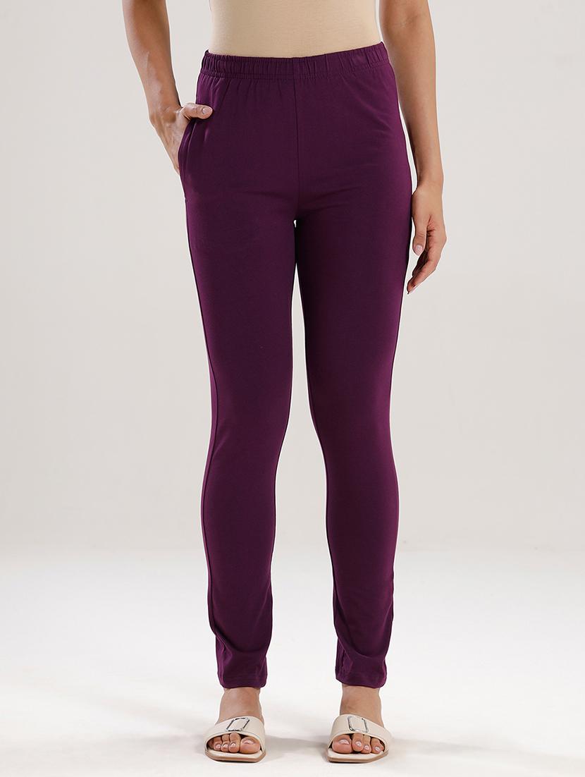 women solid mid rise ankle length legging