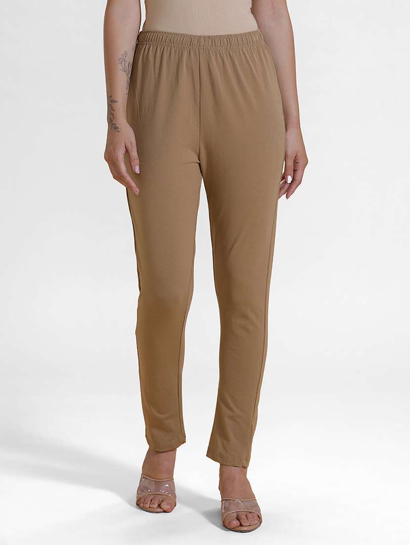 women solid mid rise ankle length legging