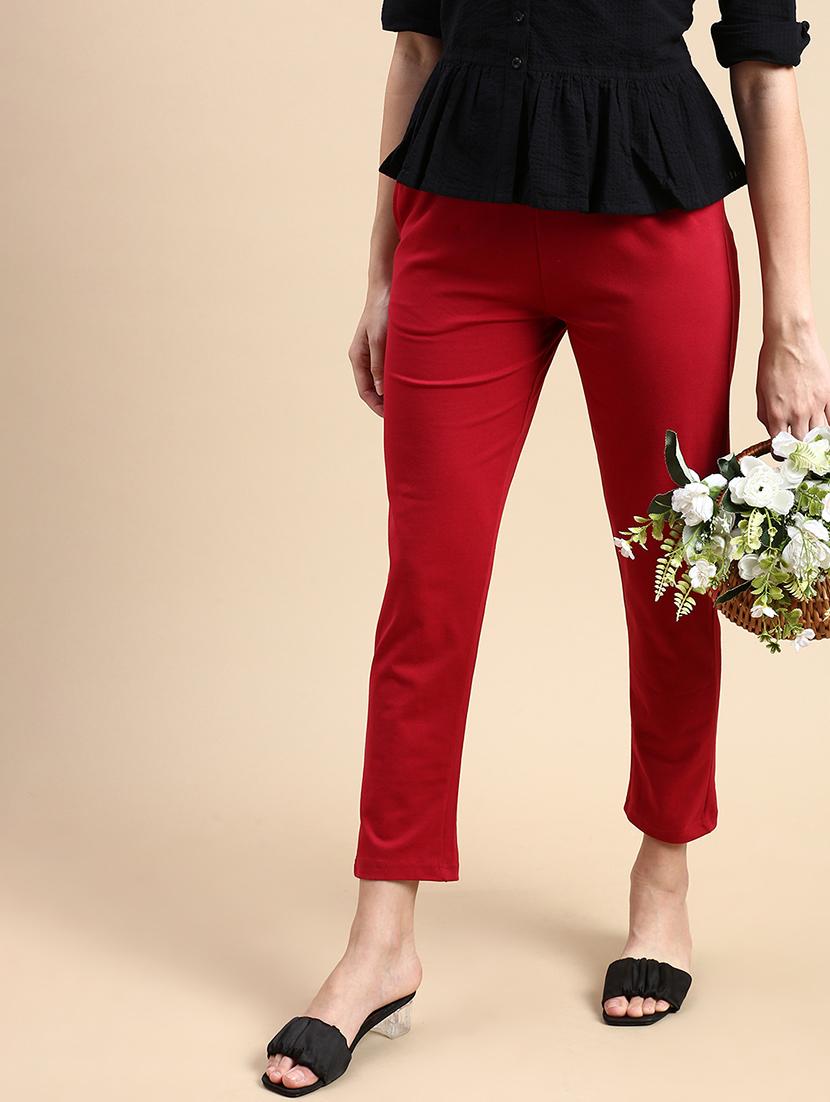 women solid mid rise ankle length legging