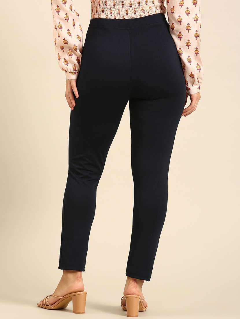 women solid mid rise ankle length legging - 21929592 -  Standard Image - 3