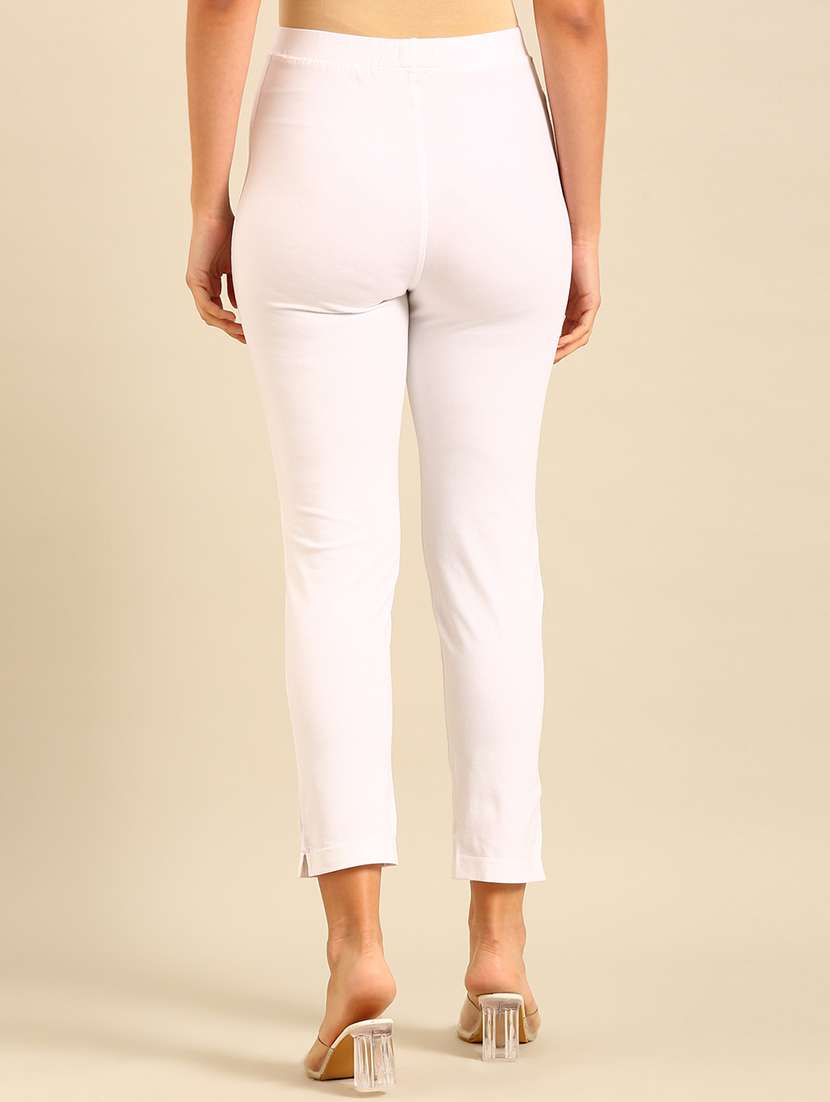 women solid mid rise ankle length legging - 21929595 -  Standard Image - 3