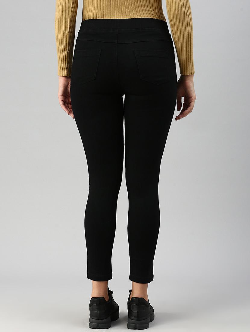 women sollid mid rise slim fit jegging - 21930269 - Standard Image - 3
