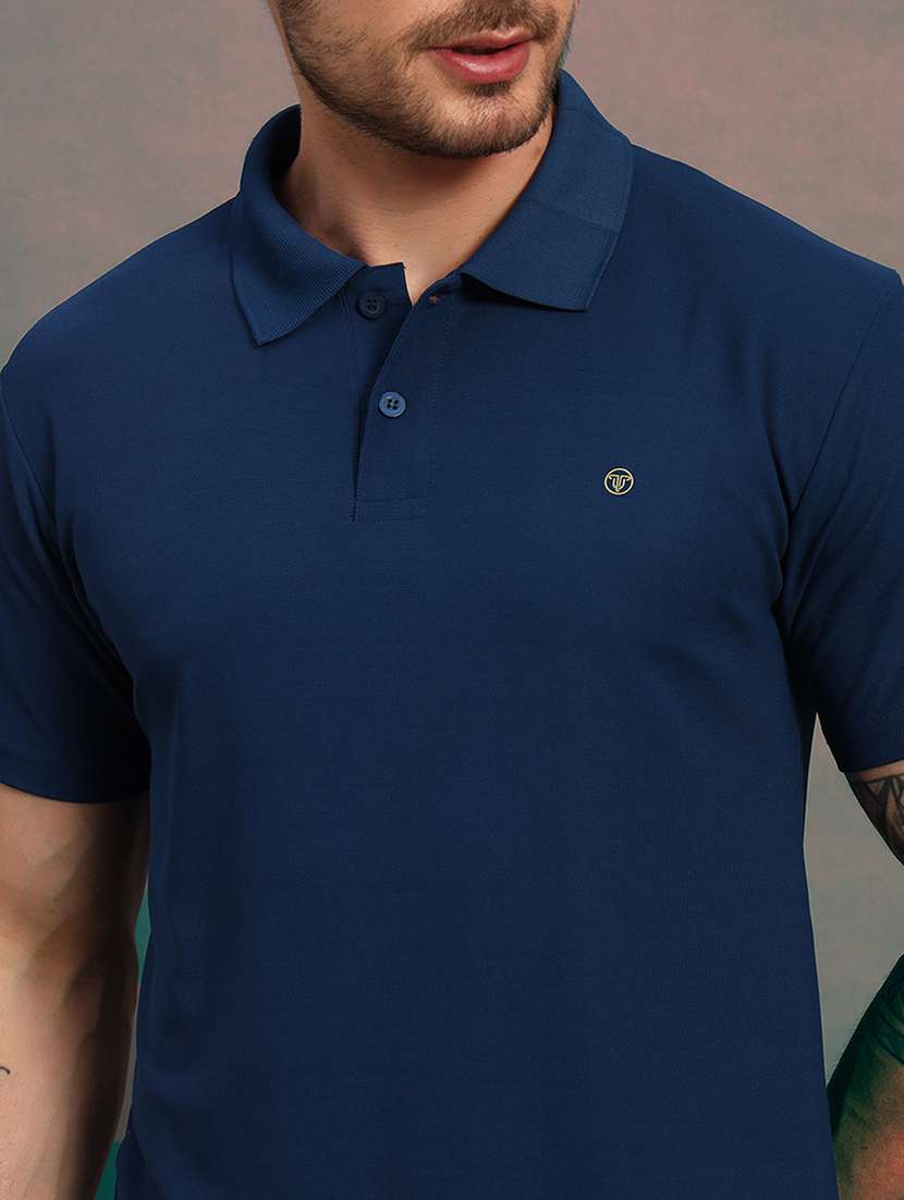 men solid short sleeve regular fit polo t-shirt - 21930275 - Standard Image - 3