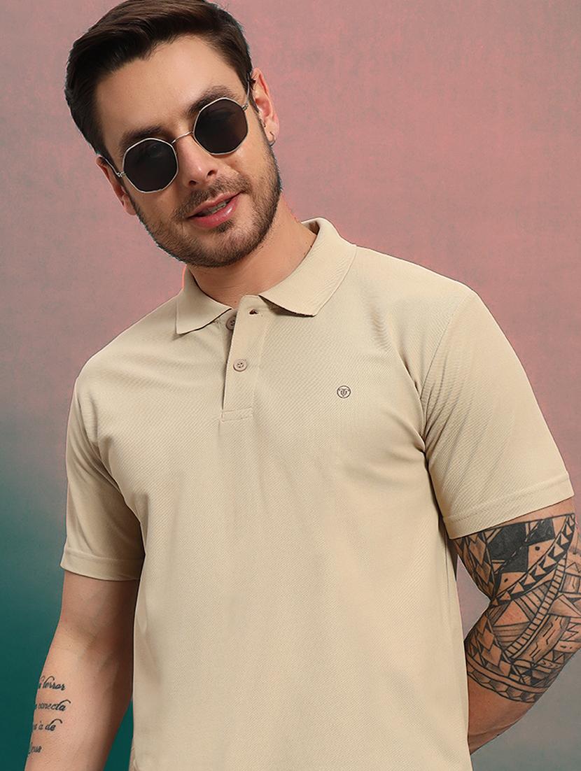 men solid short sleeve regular fit polo t-shirt