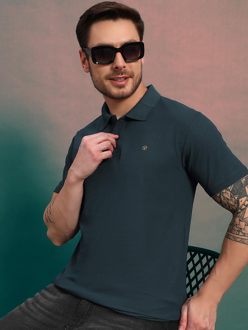 men solid short sleeve regular fit polo t-shirt