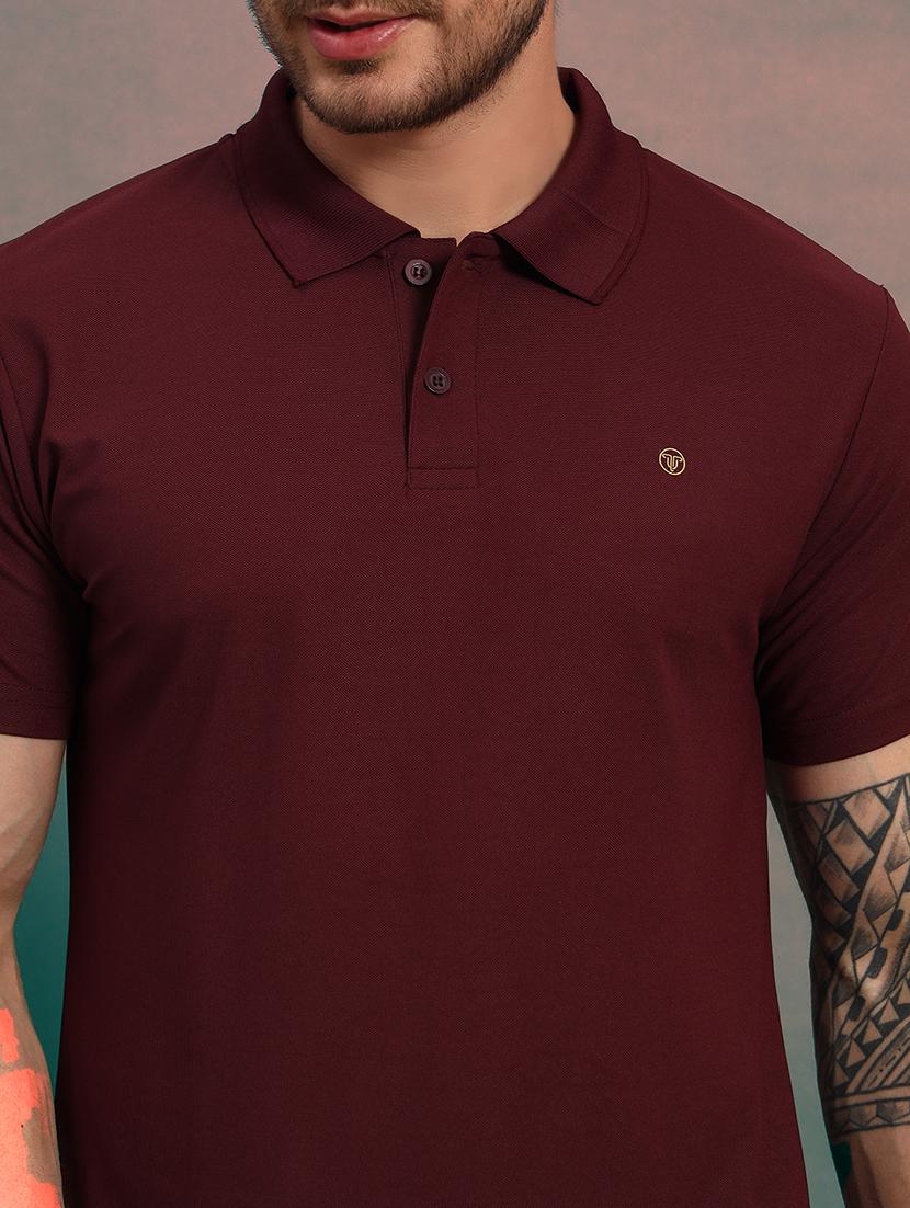 men solid short sleeves regular fit polo t-shirt - 21930282 - Standard Image - 3