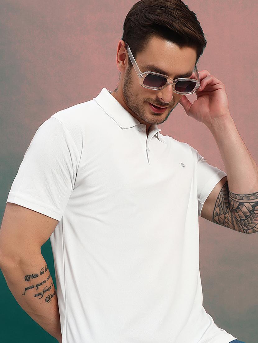 men solid short sleeve regular fit polo t-shirt - 21930285 -  Zoom Image - 0