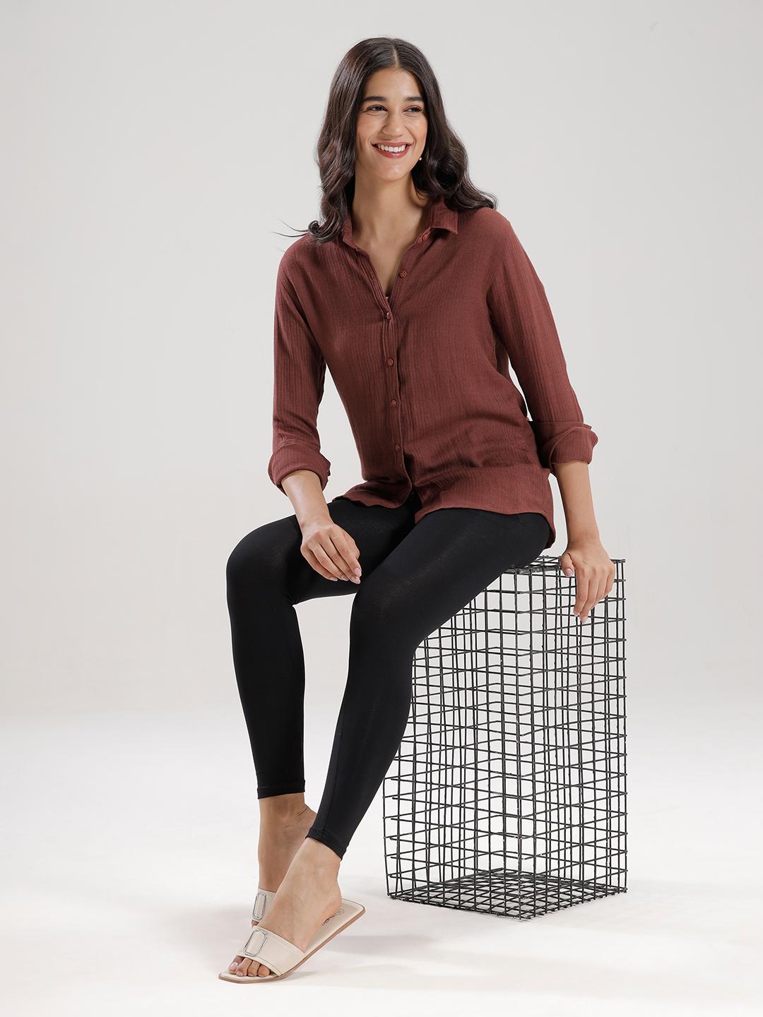 women solid high rise slim fit jegging - 21930289 - Standard Image - 3