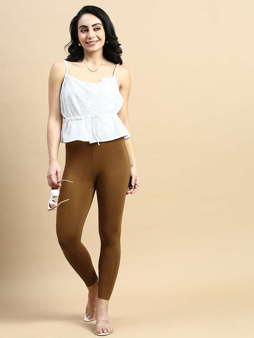 women solid mid rise ankle length legging - 21930294 -  Standard Image - 5