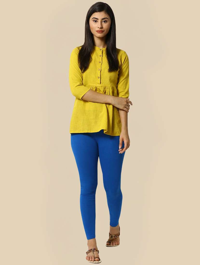 women solid mid rise ankle length leggings - 21930297 -  Standard Image - 3