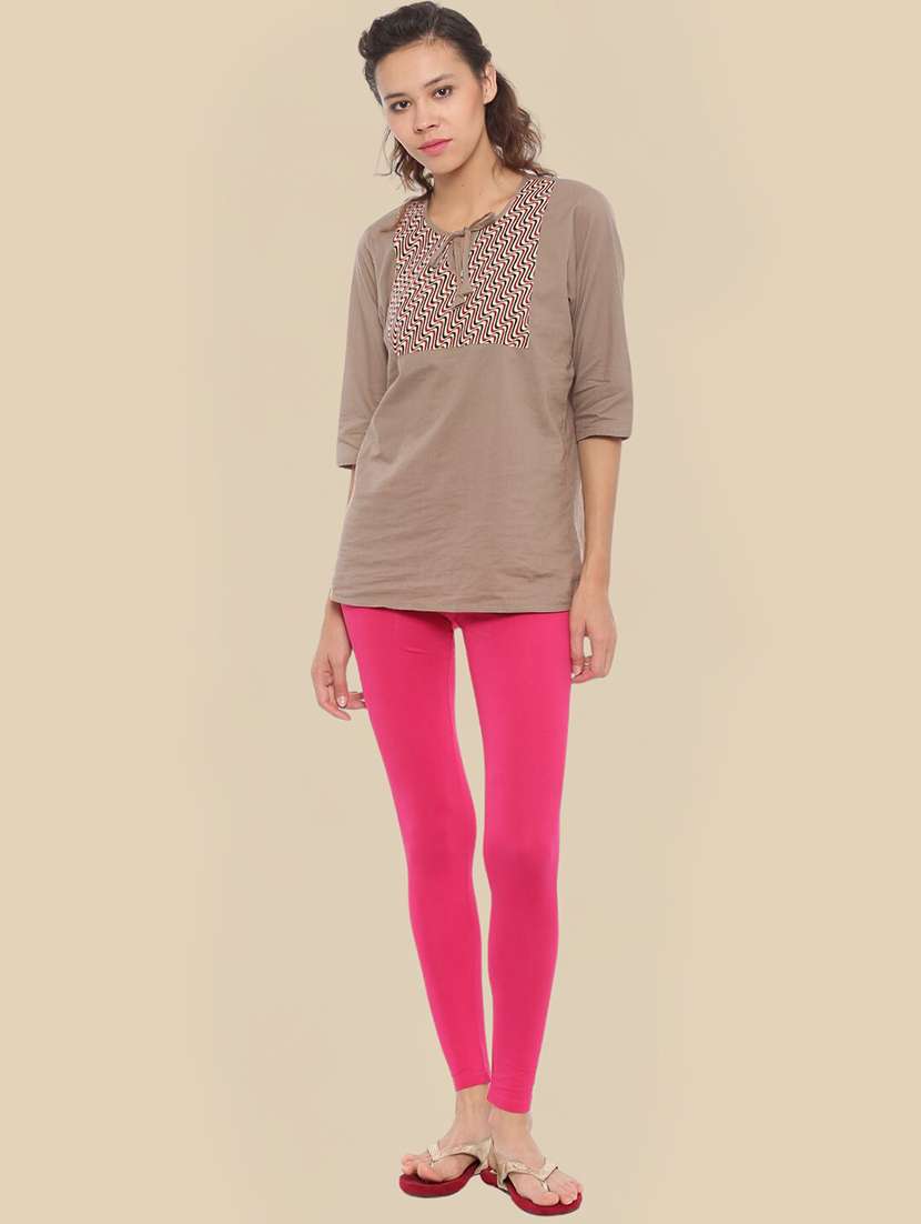 women solid mid rise ankle length legging - 21930306 -  Standard Image - 3