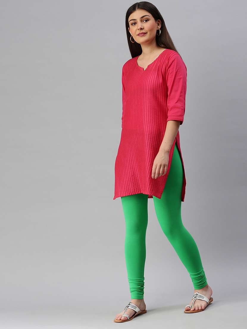 women solid mid rise full length legging - 21930316 -  Standard Image - 3