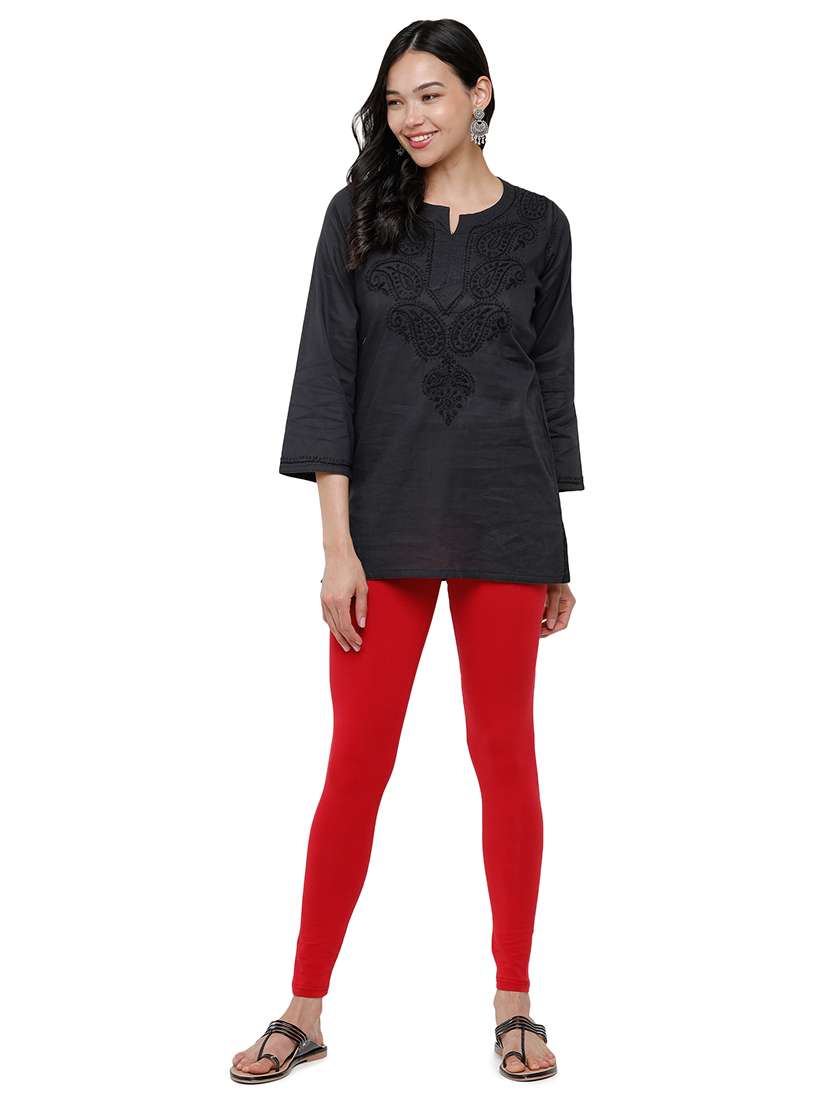 women solid mid rise ankle length legging - 21930328 -  Standard Image - 3