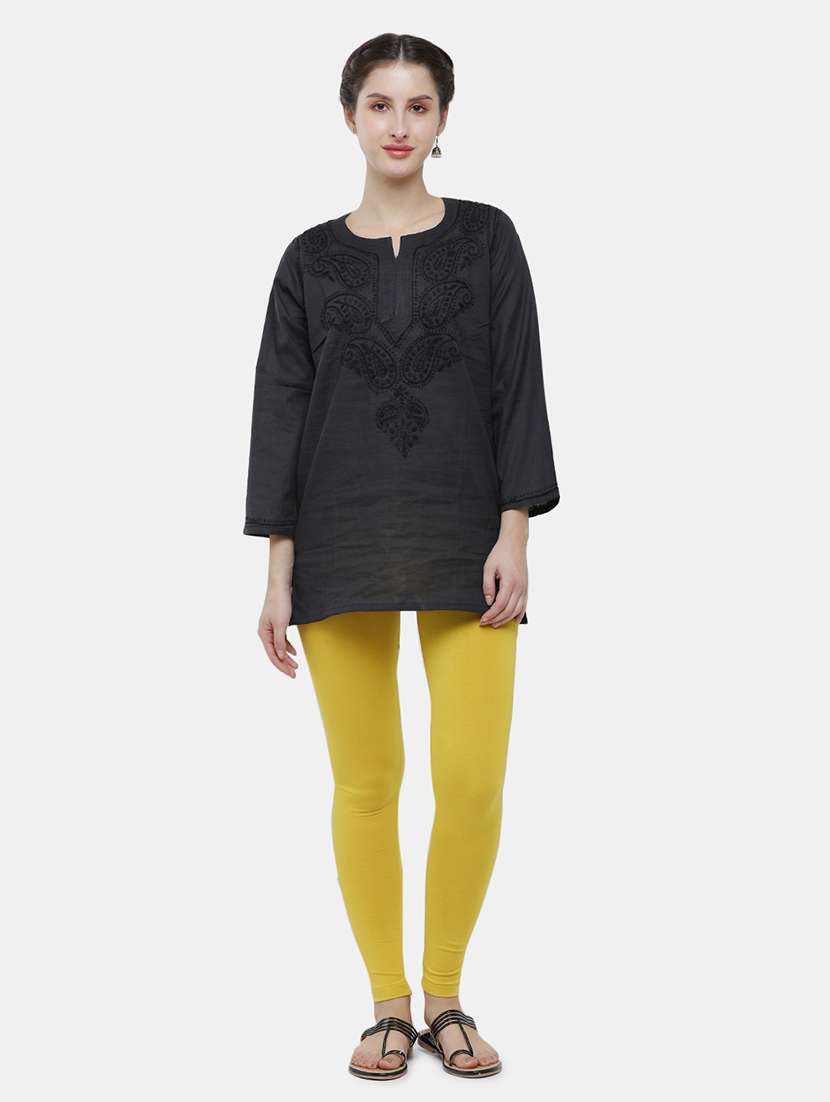 women solid mid rise ankle length legging - 21930342 -  Standard Image - 3