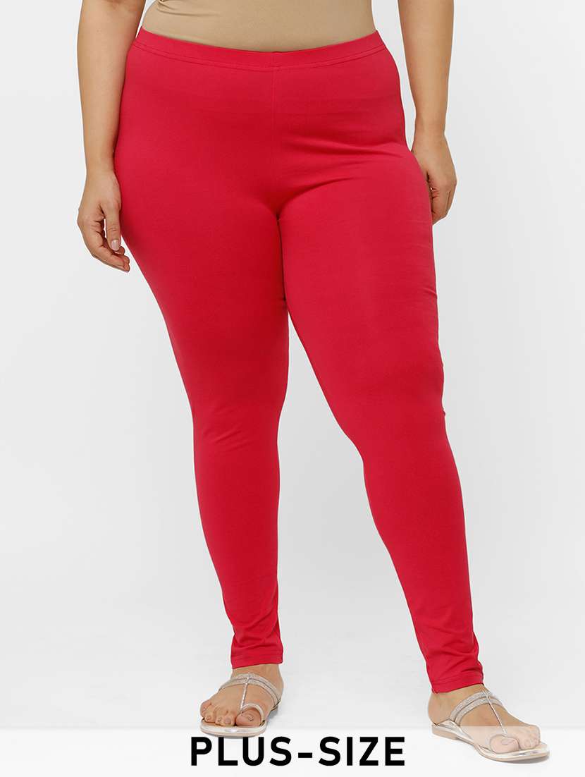 women plus size solid mid rise ankle length legging