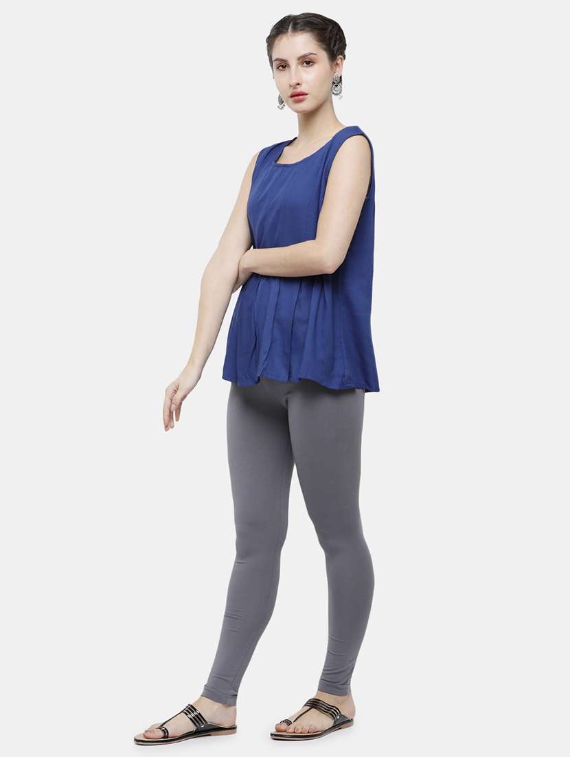 women solid mid rise ankle length legging - 21930354 -  Standard Image - 3