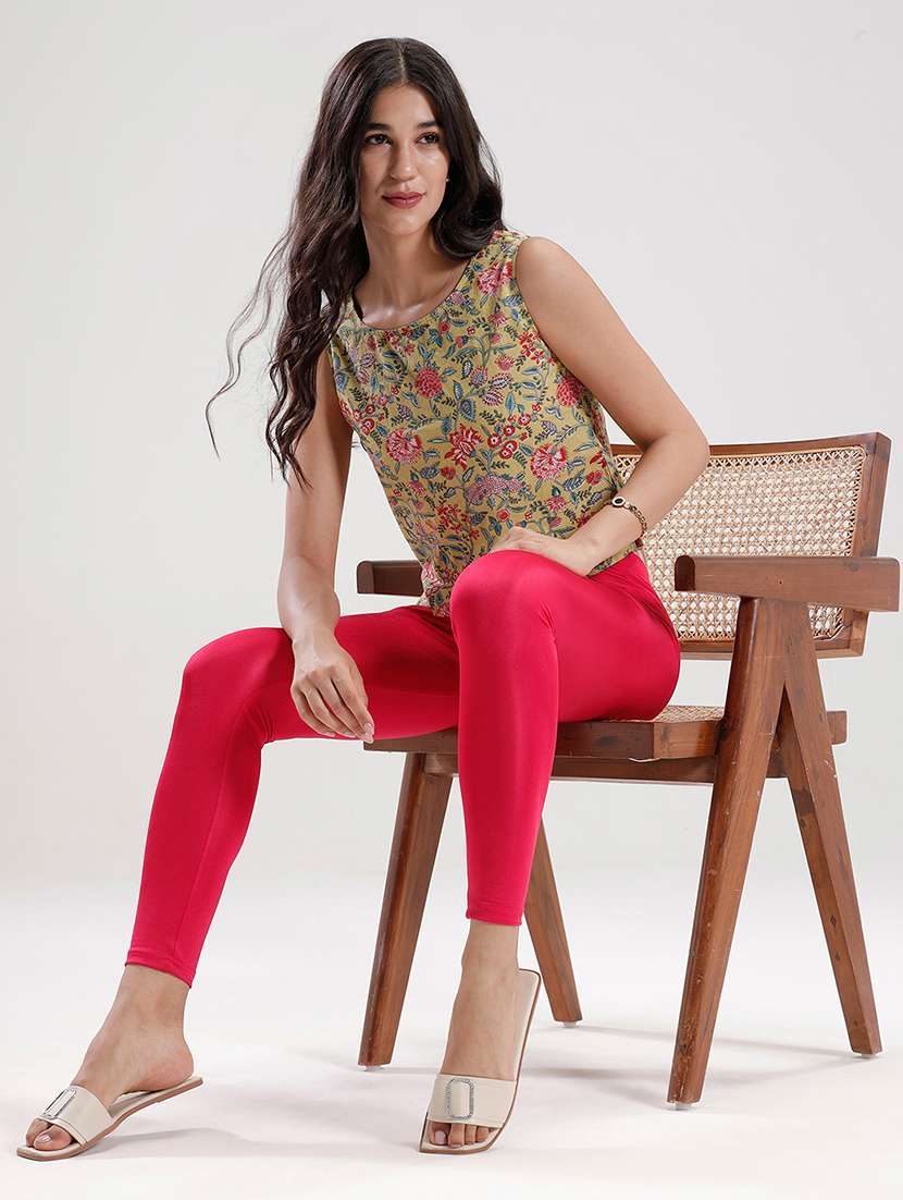 women solid mid rise ankle length legging - 21930361 -  Standard Image - 3