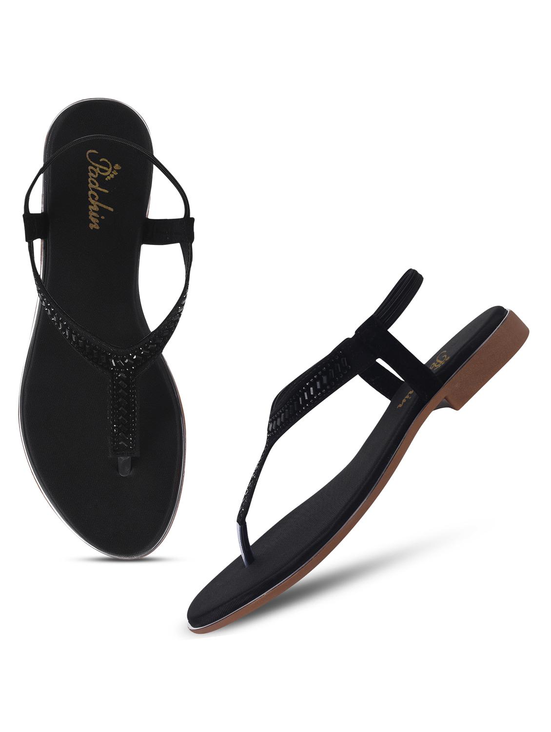 women black t-strap sandal - 21930385 - Standard Image - 3