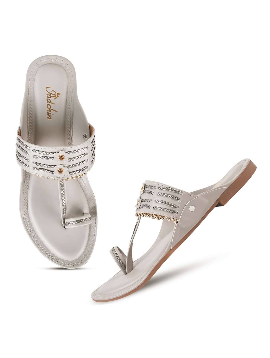Grey Pu One Toe Kolhapuris