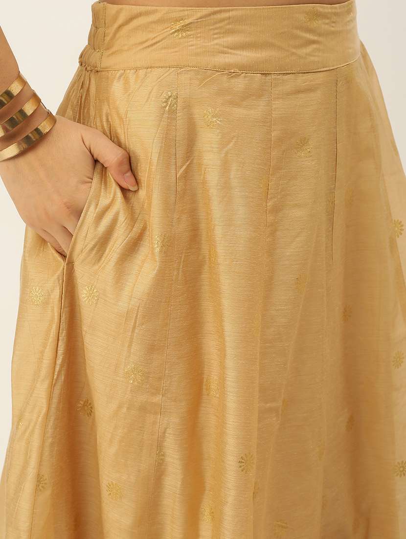 women solid high rise flared skirt - 21930429 -  Standard Image - 3