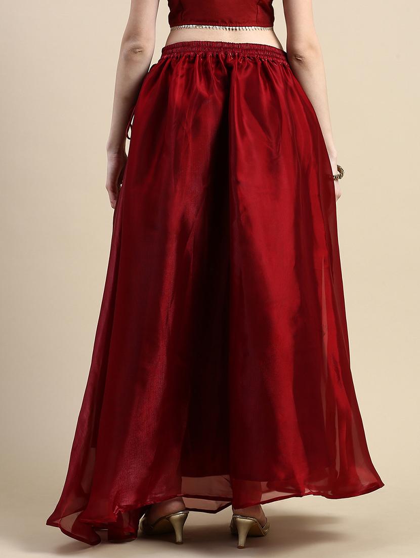 women solid mid rise flared skirt - 21930436 - Standard Image - 3