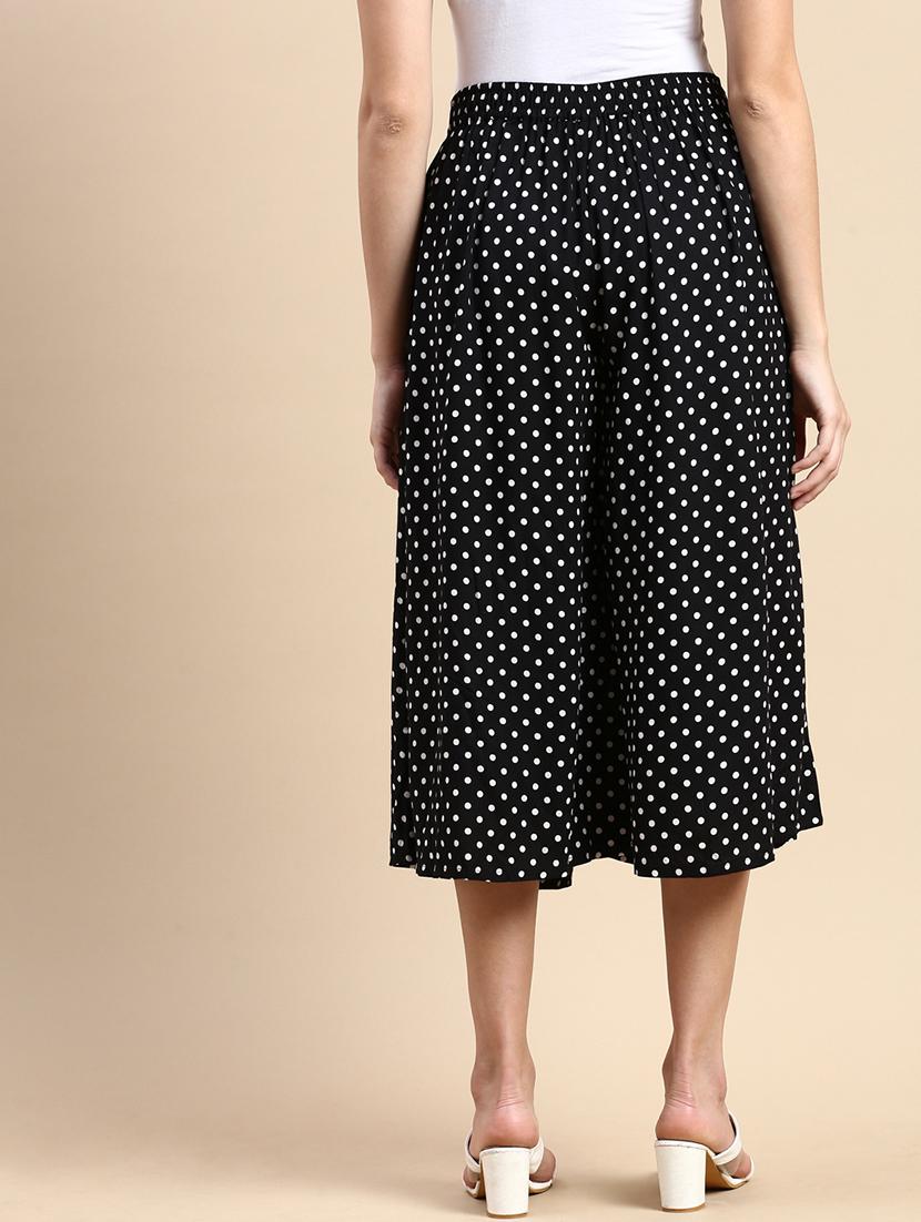 women polka doted calf length palazzo - 21930441 - Standard Image - 3